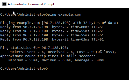 ping output