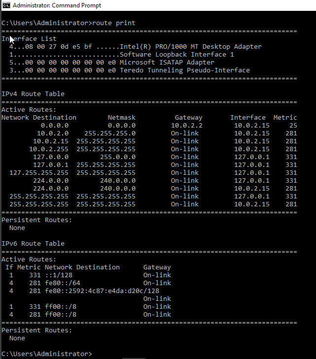 route print output