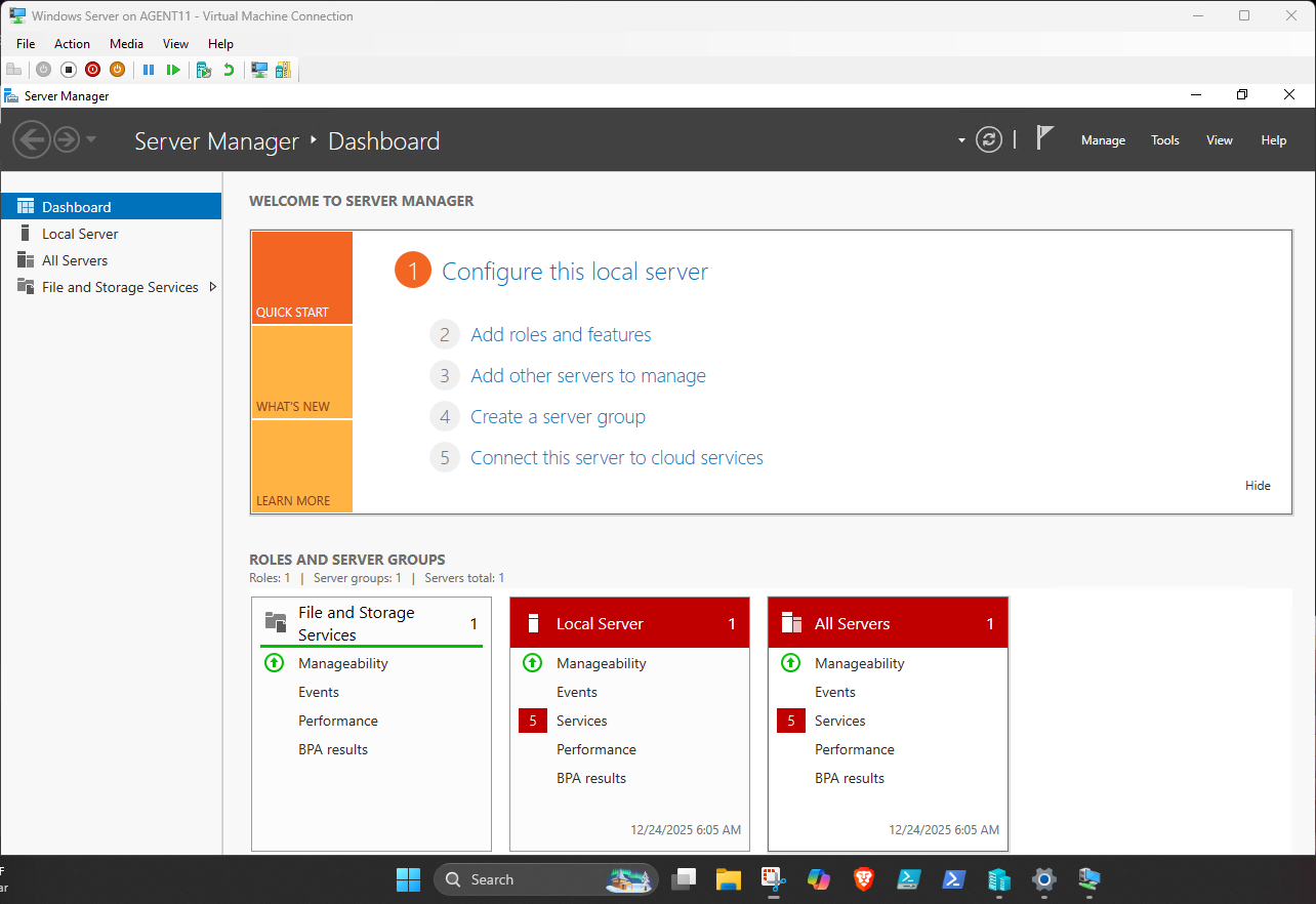 Active Directory lab step 1