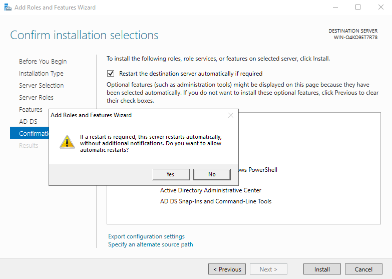 Active Directory lab step 10