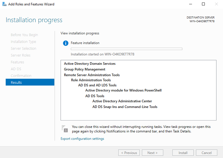 Active Directory lab step 12