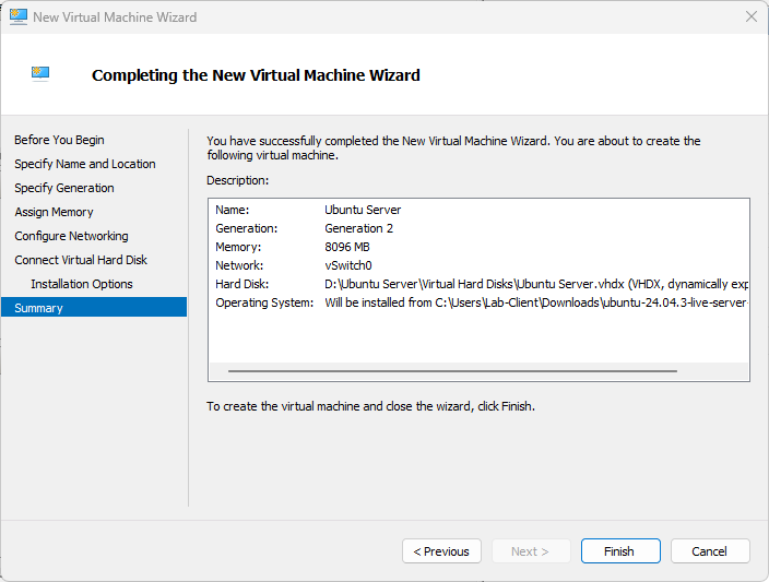 Ubuntu Server 24.04 installation step 18