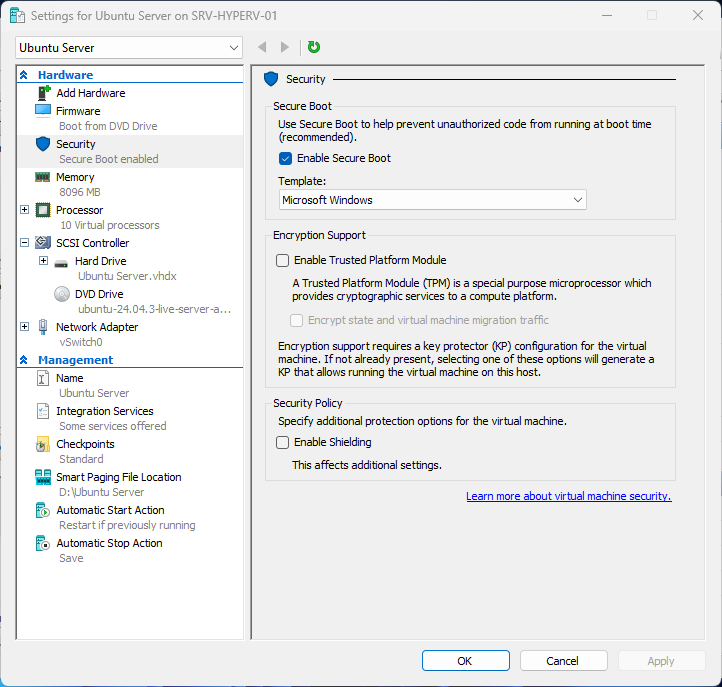 Ubuntu Server 24.04 installation step 27