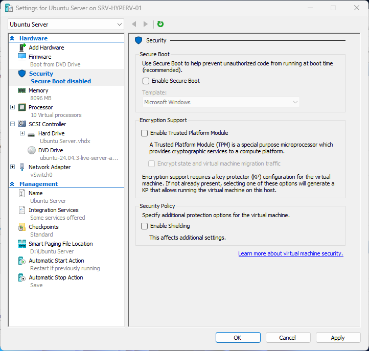 Ubuntu Server 24.04 installation step 28
