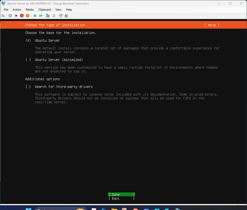 Ubuntu Server 24.04 installation step 35
