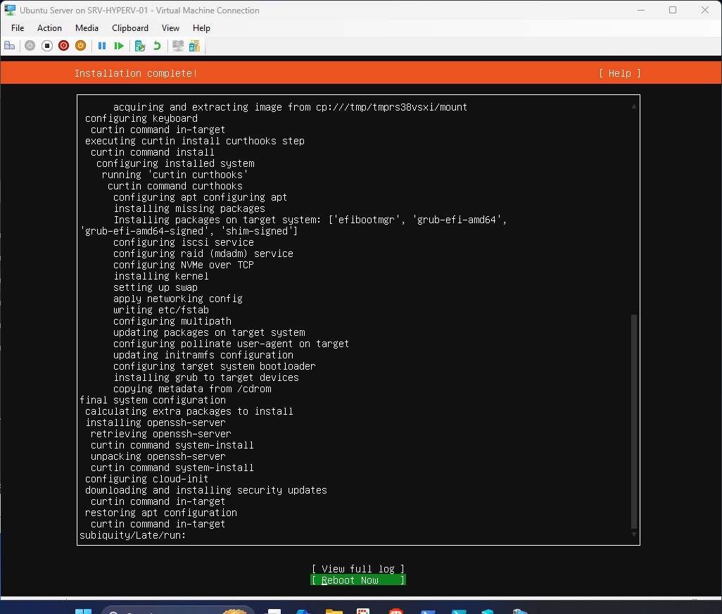 Ubuntu Server 24.04 installation step 54