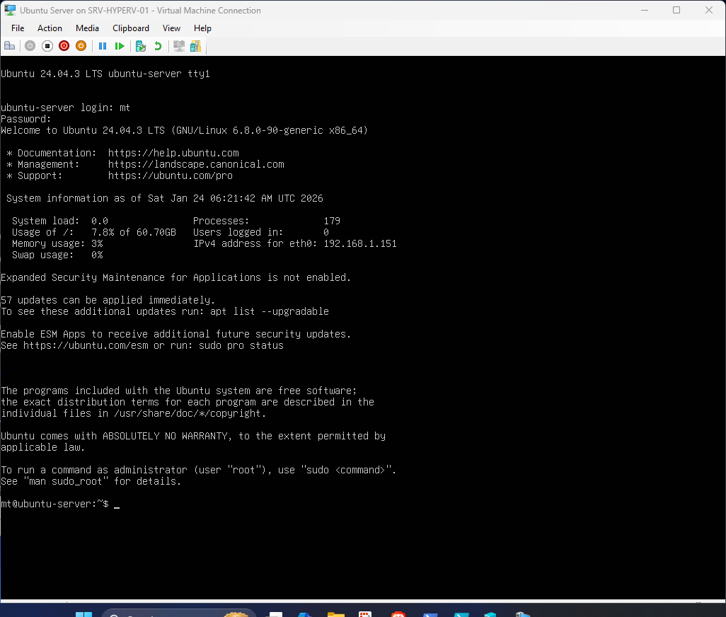 Ubuntu Server 24.04 installation step 58