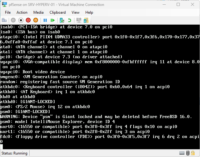 pfSense installation step 17