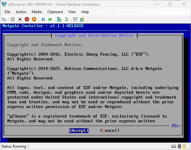 pfSense installation step 18
