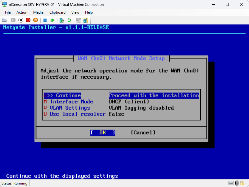 pfSense installation step 22