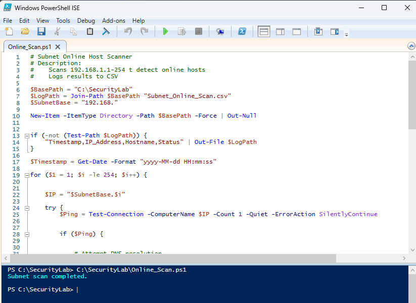 Local IP ICMP scan 2