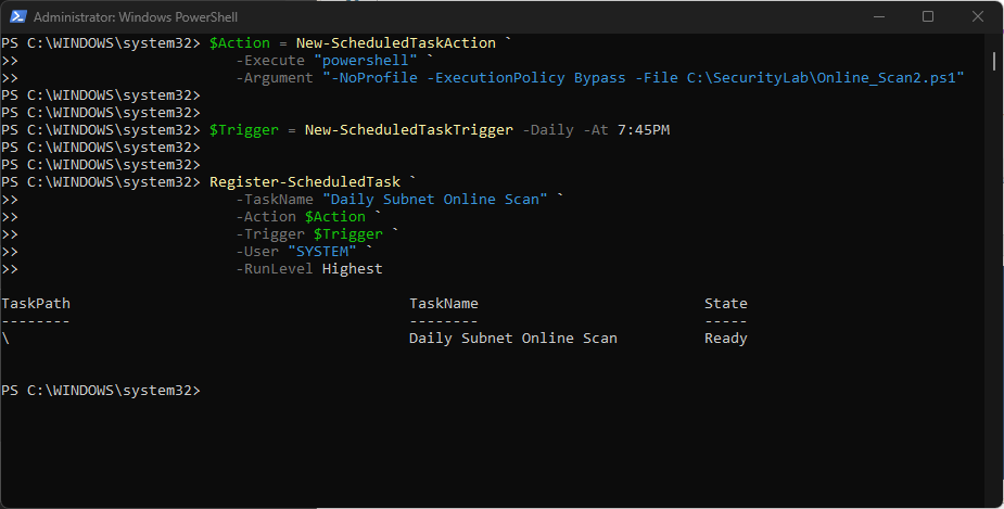 Local IP TCP fallback scan 5