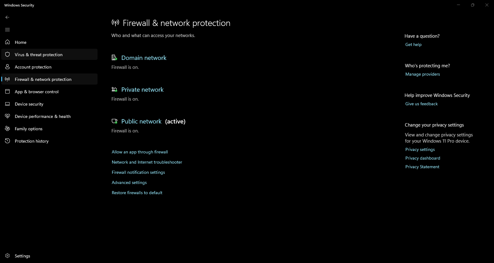 Firewall and network protection