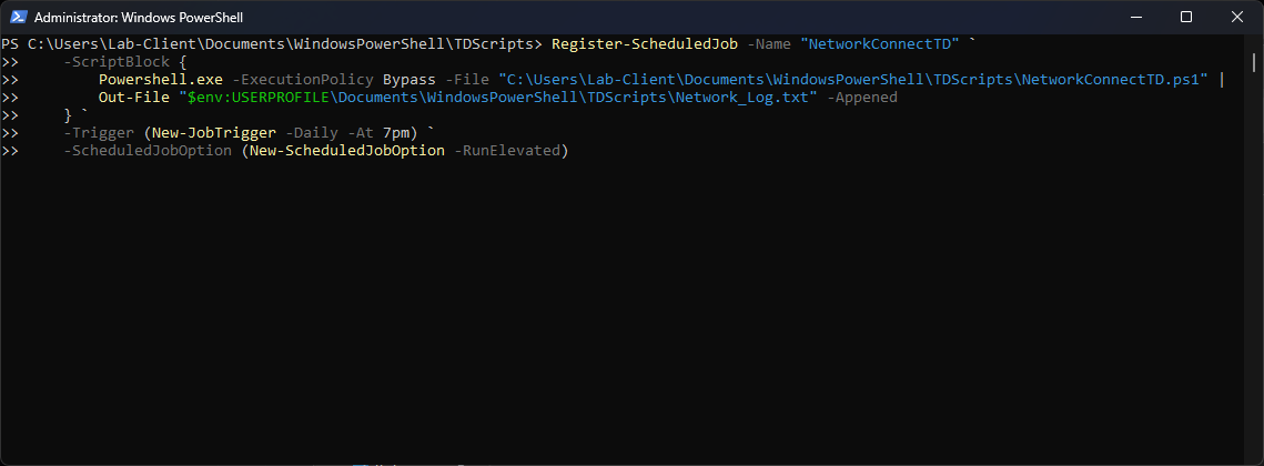Network Connectivity registration