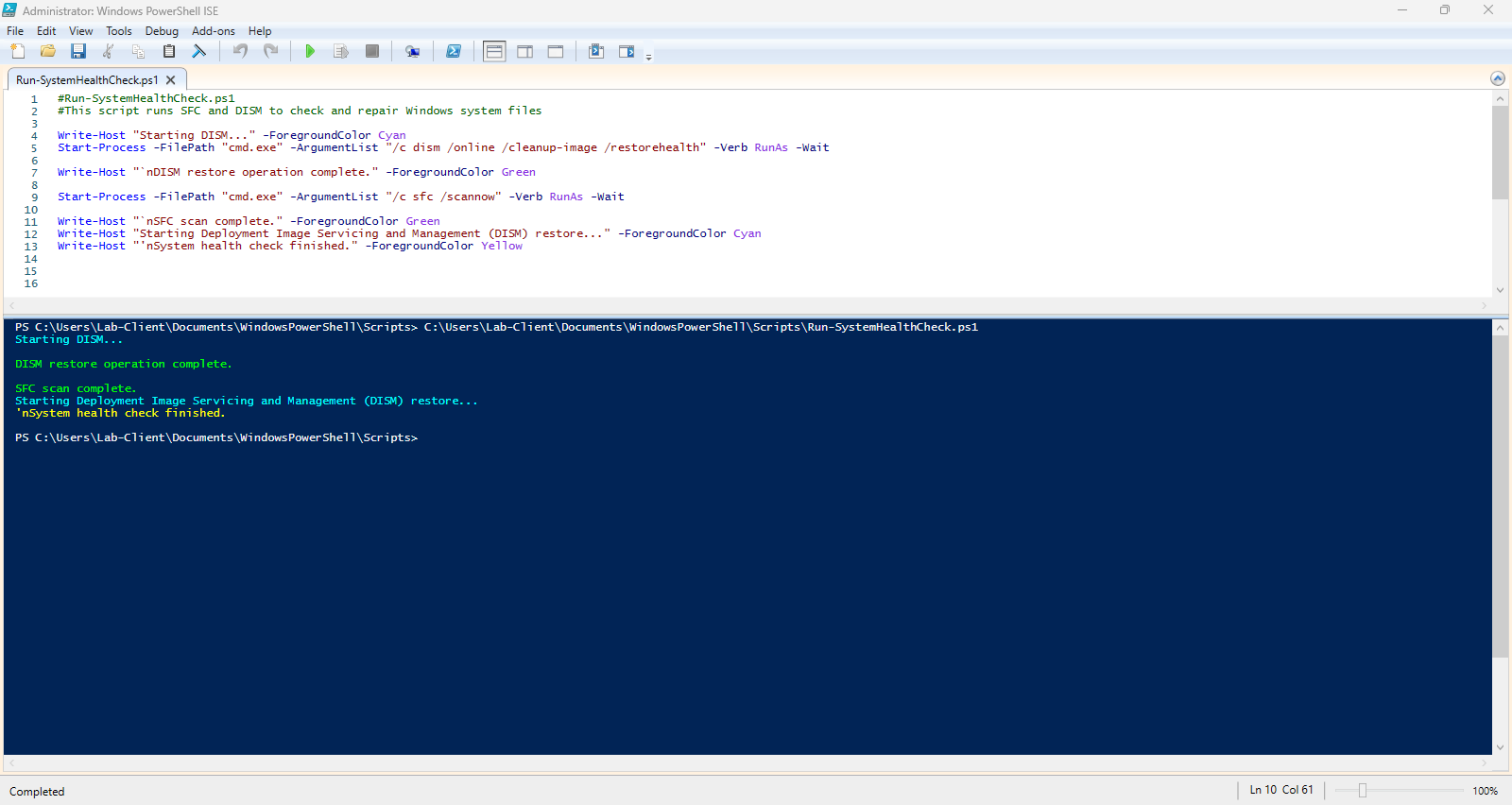 System Health Check completed successfully