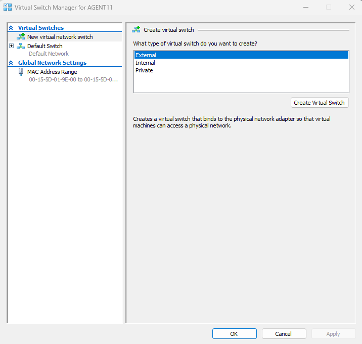 Virtual Switch Setup Step 2