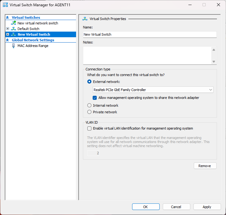 Virtual Switch Setup Step 4