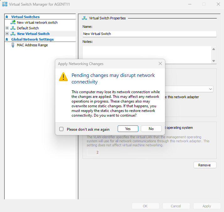 Virtual Switch Setup Step 5
