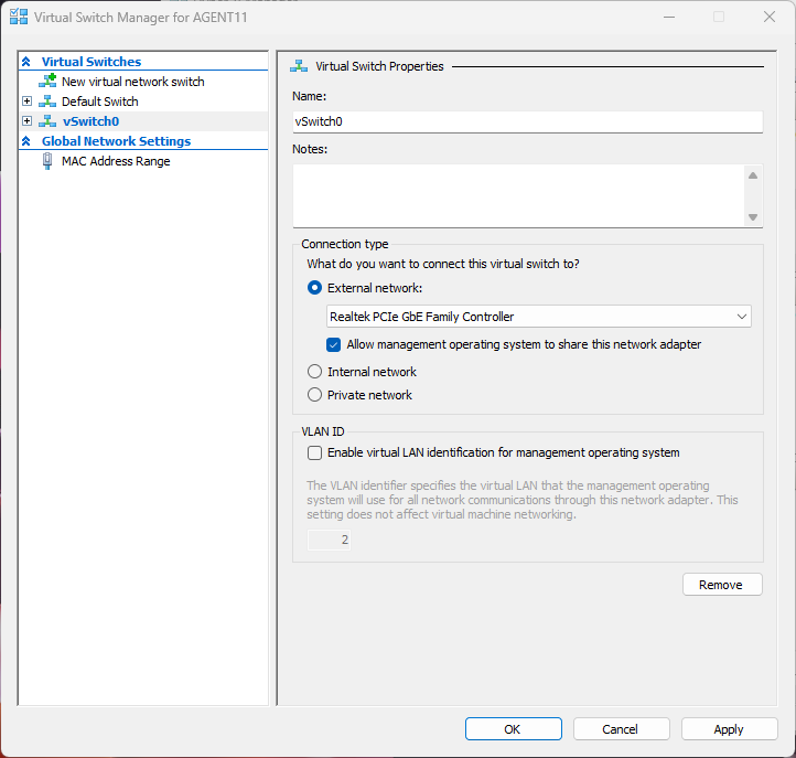 Virtual Switch Setup Step 6