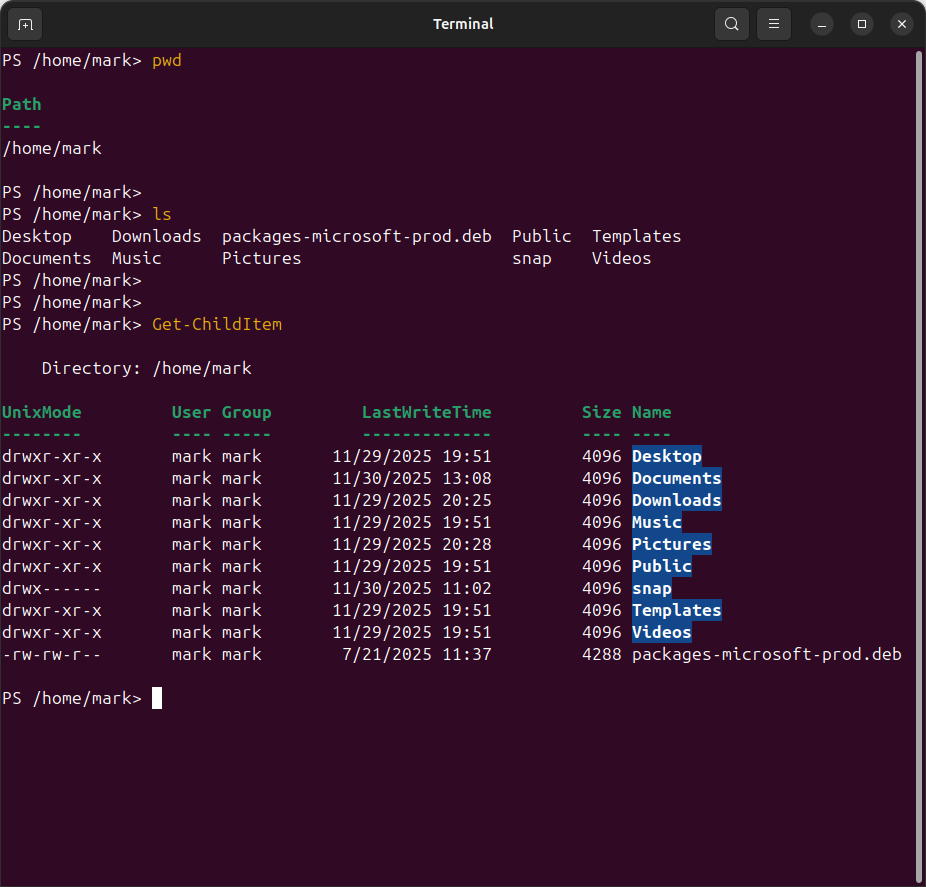 PowerShell pwd example