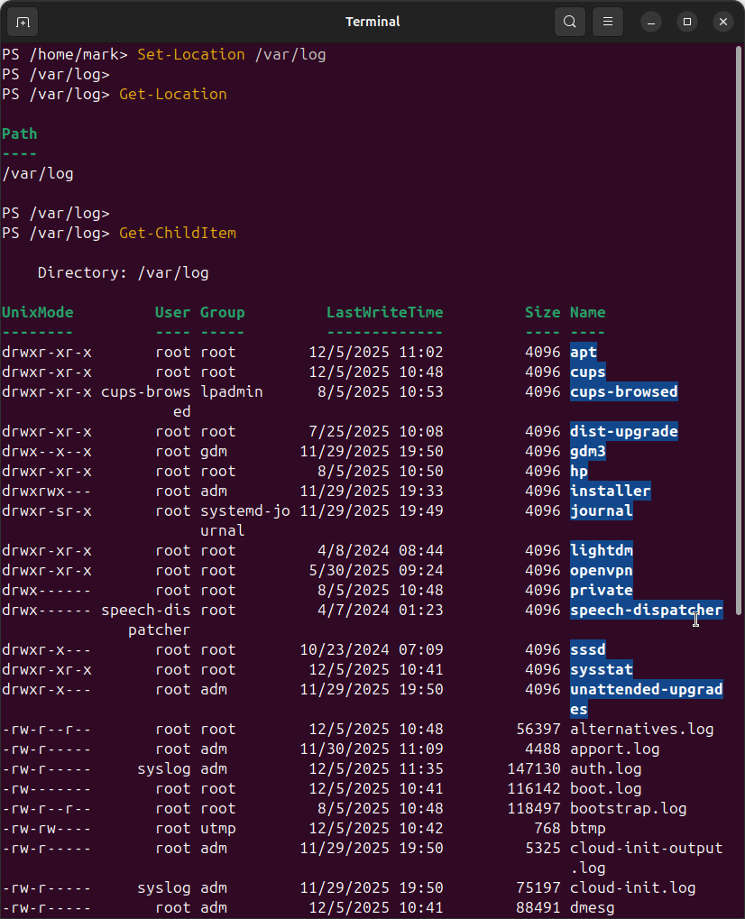PowerShell Get-Location example