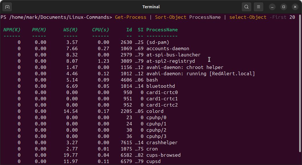 Filtering specific process