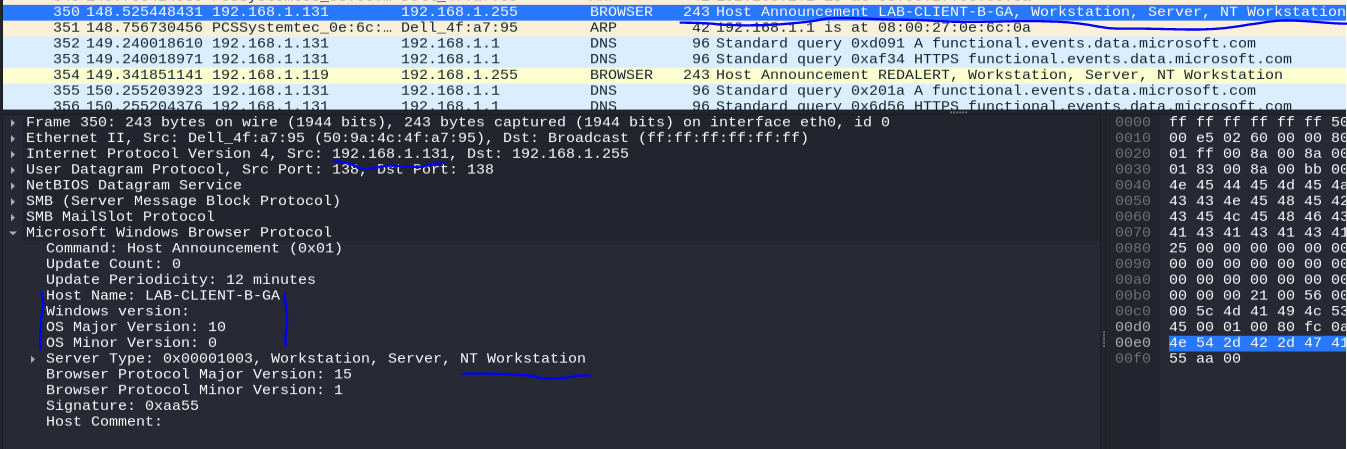 Wireshark Other Host Information