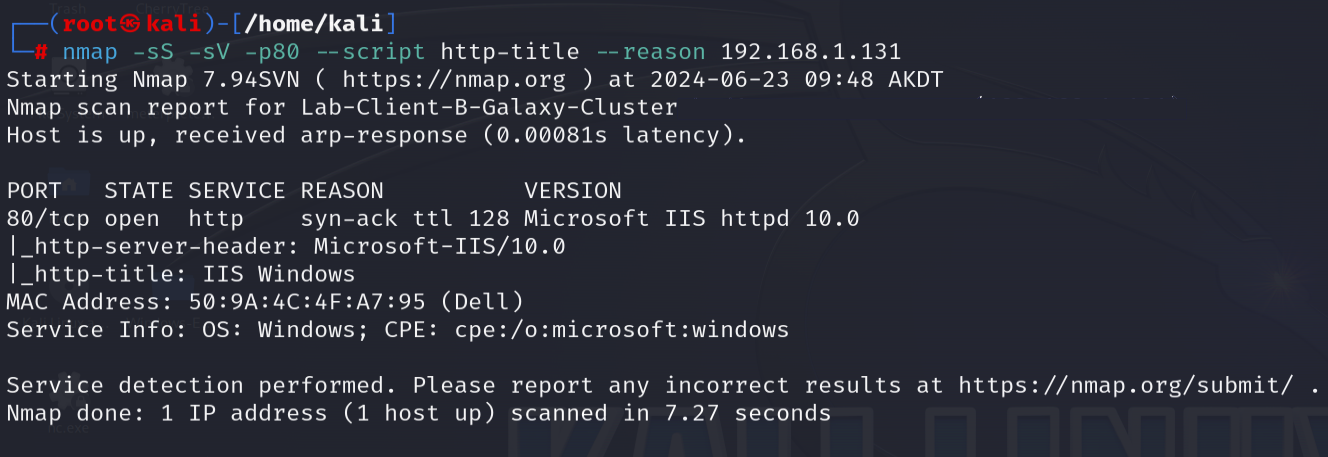 Nmap OS detection result 3