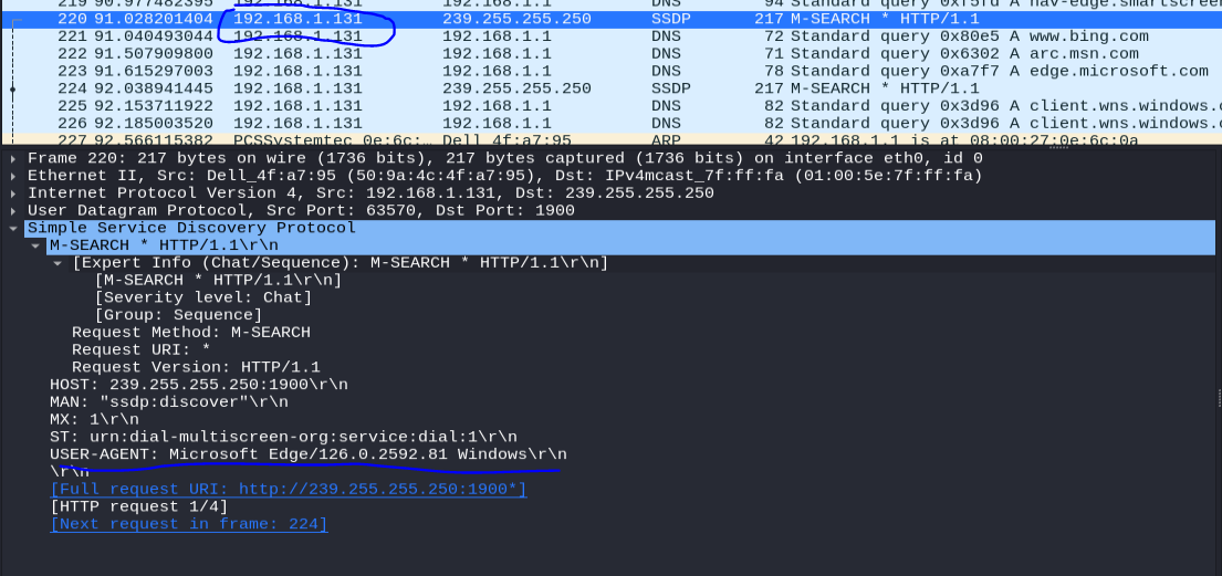 Wireshark SSDP enumeration 2