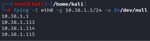 fping sweep of local subnet