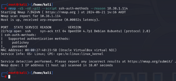 Nmap SSH auth methods