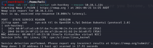 Nmap SSH host key fingerprints