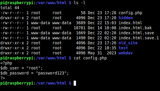 Exposed config.php
