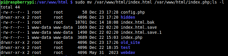 Renaming index.html to index.php