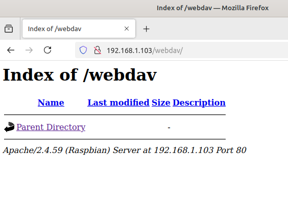 Successful WebDAV login
