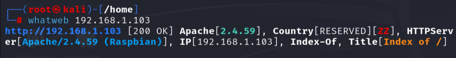 WhatWeb fingerprinting