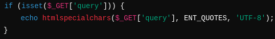 Using htmlspecialchars() to mitigate reflected XSS