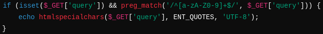 Restricting query parameter to safe characters