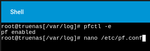 Verifying pf status and enabling if necessary