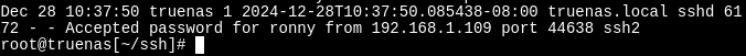 Accepted public key authentication entries