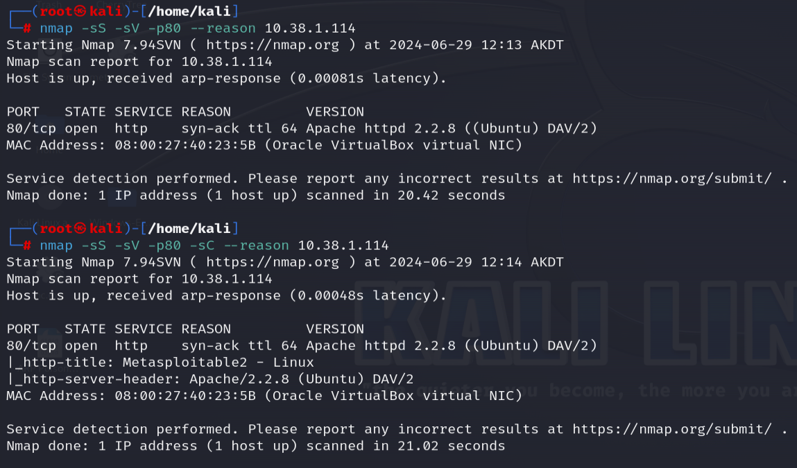 Nmap service discovery 1