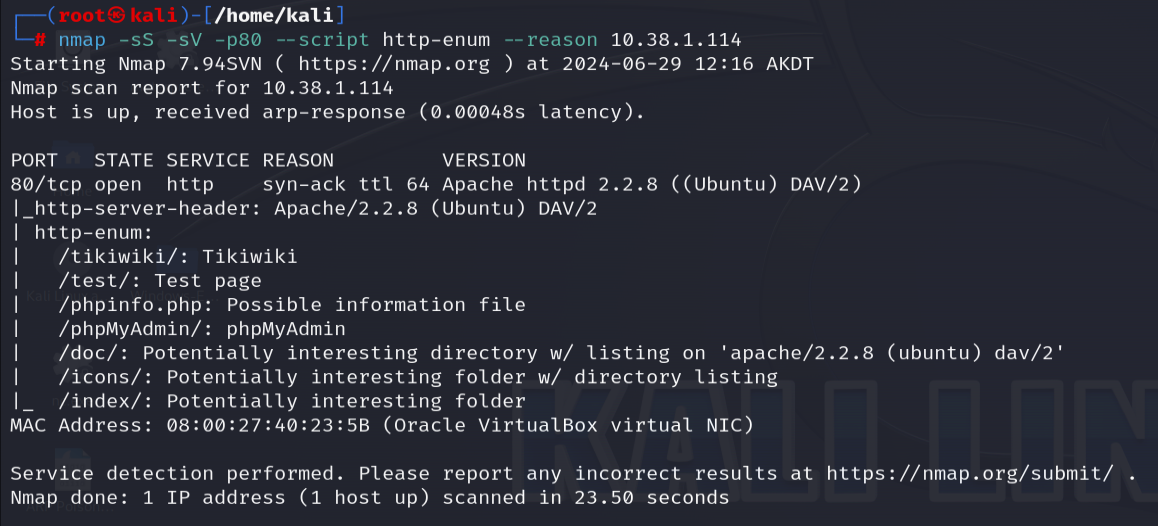 Nmap service discovery 2