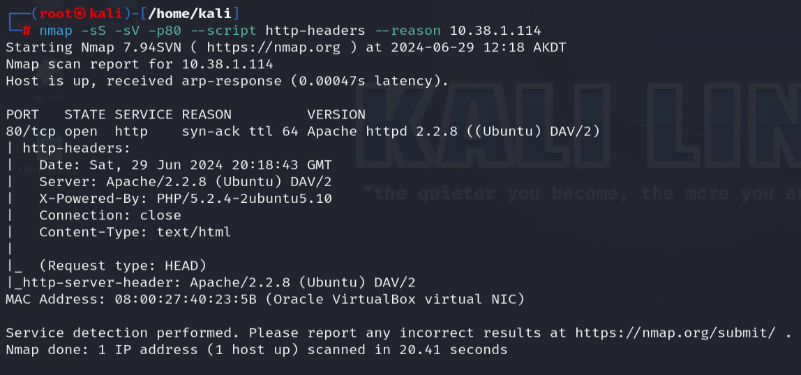 Nmap service discovery 3