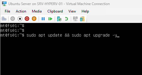 Running apt update on Ubuntu Server VM