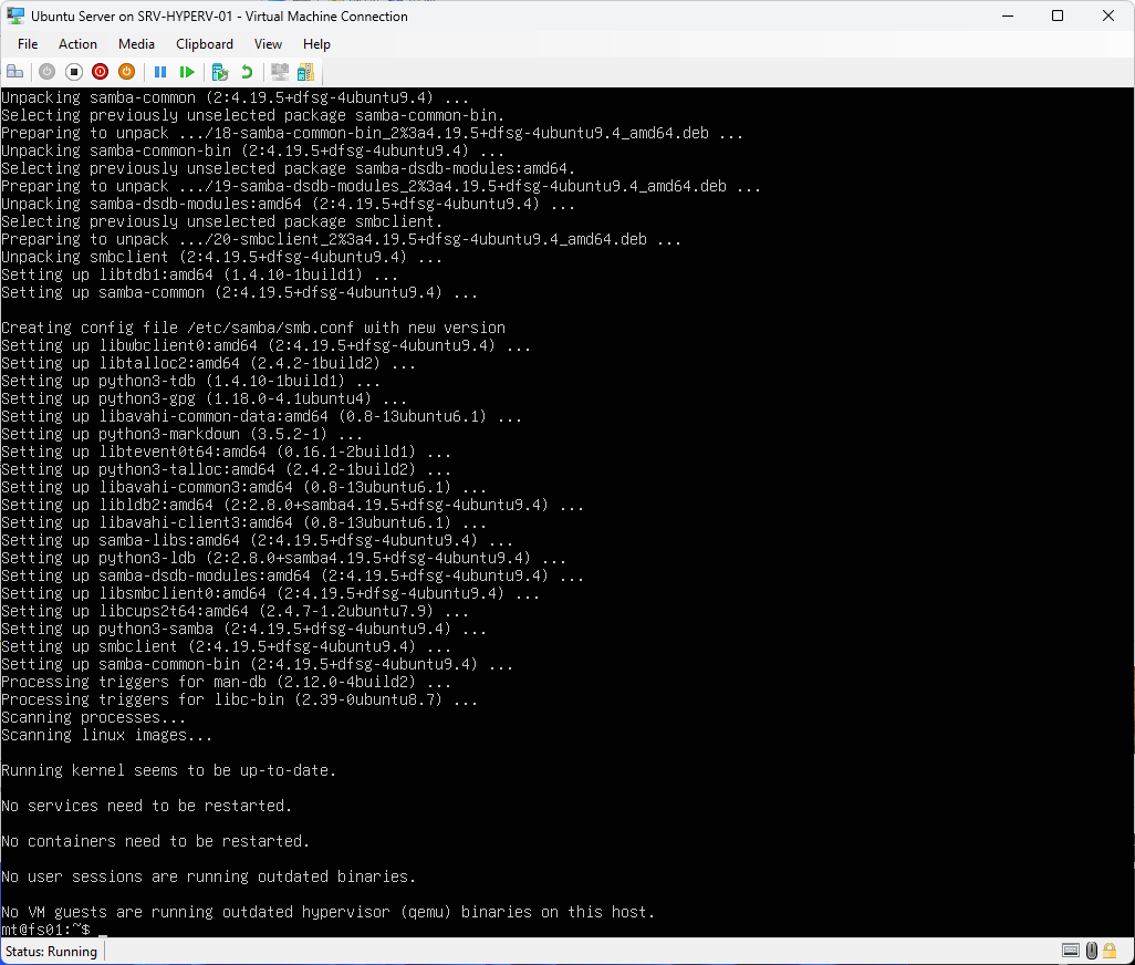 smbclient installation completed