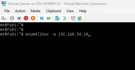 Running enum4linux against the domain controller