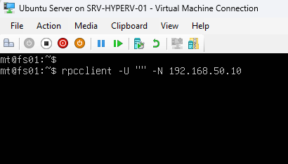 Running rpcclient against the domain controller