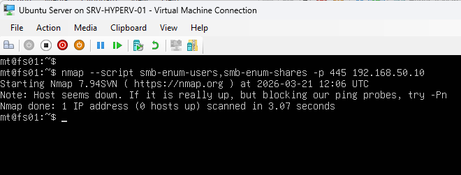 nmap scan result showing host appears down or blocking ping probes