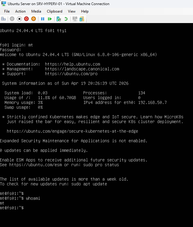 Ubuntu Server logon II